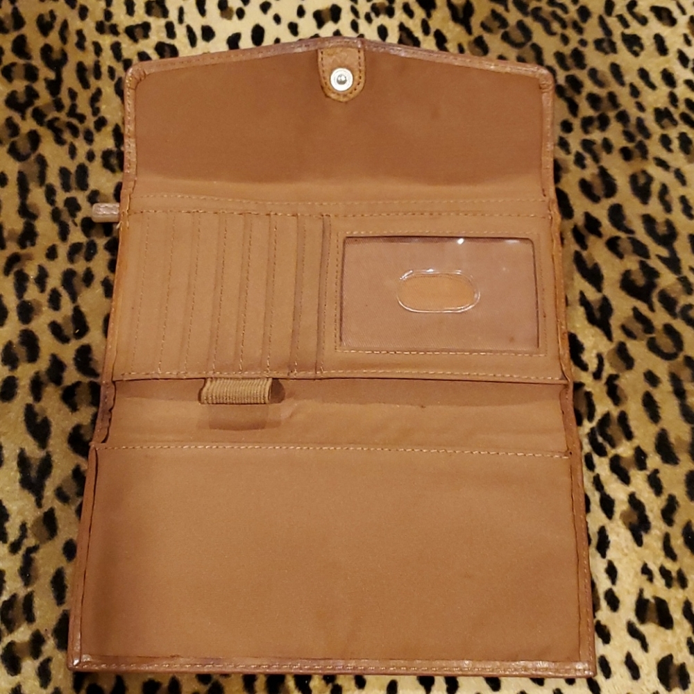 Fossil Chestnut Leather Patchwork Wallet - image 2
